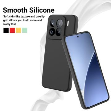 Xiaomi 15 Pro Flydende silikone cover med håndrem - sort