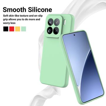 Xiaomi 15 Pro Flydende silikone cover med håndrem - grøn