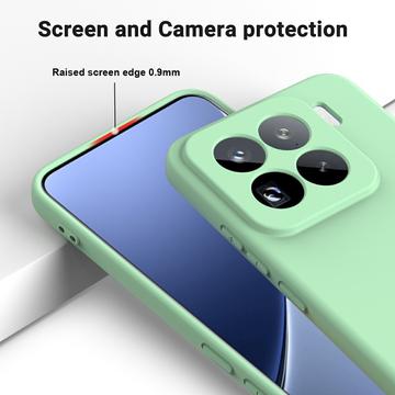 Xiaomi 15 Pro Flydende silikone cover med håndrem - grøn