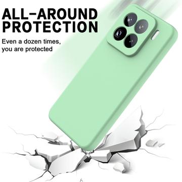 Xiaomi 15 Pro Flydende silikone cover med håndrem - grøn