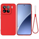 Xiaomi 15 Pro Flydende silikone cover med håndrem - rød