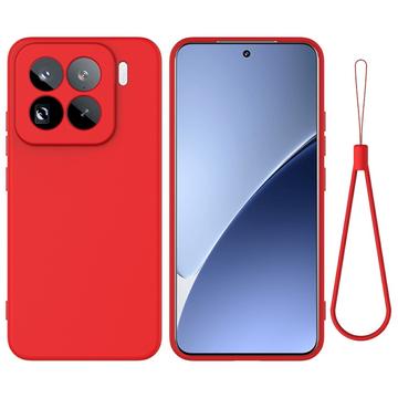 Xiaomi 15 Pro Flydende silikone cover med håndrem - rød