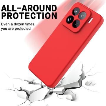 Xiaomi 15 Pro Flydende silikone cover med håndrem - rød