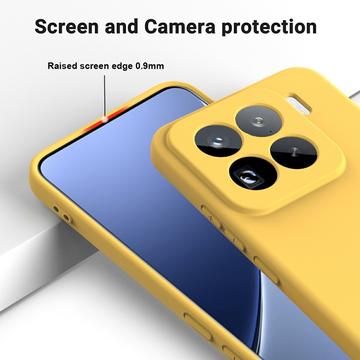 Xiaomi 15 Pro Flydende silikone cover med håndrem - gul
