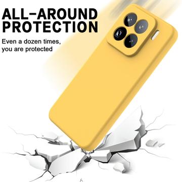 Xiaomi 15 Pro Flydende silikone cover med håndrem - gul