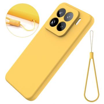 Xiaomi 15 Pro Flydende silikone cover med håndrem - gul