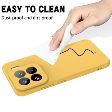 Xiaomi 15 Pro Flydende silikone cover med håndrem - gul
