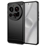 Xiaomi 15 Ultra Børstet TPU Cover - Karbonfiber - Sort