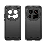 Xiaomi 15 Ultra Børstet TPU Cover - Karbonfiber - Sort