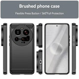 Xiaomi 15 Ultra Børstet TPU Cover - Karbonfiber - Sort