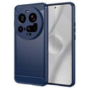 Xiaomi 15 Ultra Børstet TPU Cover - Karbonfiber - Blå