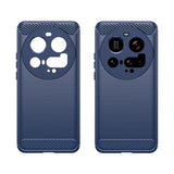 Xiaomi 15 Ultra Børstet TPU Cover - Karbonfiber - Blå