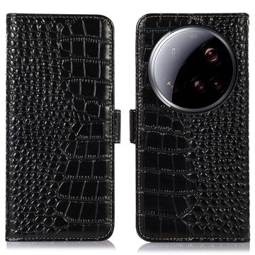 Xiaomi 15 Ultra Crocodile Series Læderpung med RFID - Sort