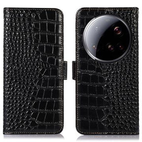 Xiaomi 15 Ultra Crocodile Series Læderpung med RFID - Sort