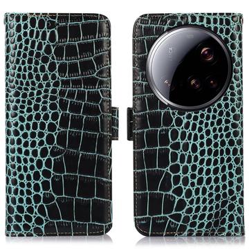 Xiaomi 15 Ultra Crocodile Series Læderpung med RFID - Grøn