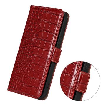Xiaomi 15 Ultra Crocodile Series Læderpung med RFID - Rød