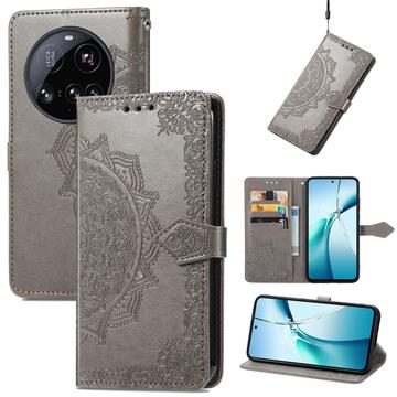Xiaomi 15 Ultra Mandala Series Etui med Pung - Grå