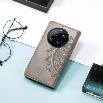 Xiaomi 15 Ultra Mandala Series Etui med Pung - Grå