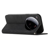 Xiaomi 15 Ultra Rombe Mønster Pung Cover med magnetisk lukning - Sort