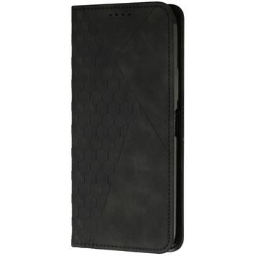 Xiaomi 15 Ultra Rombe Mønster Pung Cover med magnetisk lukning - Sort