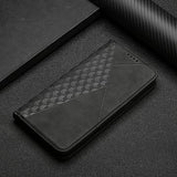 Xiaomi 15 Ultra Rombe Mønster Pung Cover med magnetisk lukning - Sort