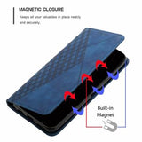 Xiaomi 15 Ultra Rombe Mønster Pung Cover med magnetisk lukning - Blå