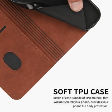 Xiaomi 15 Ultra Rombe Mønster Pung Cover med magnetisk lukning - Brun