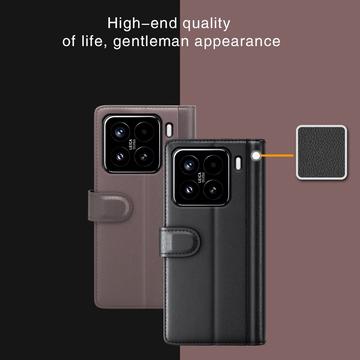 Xiaomi 15 Læderpung med Stativ - Sort