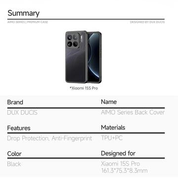 Xiaomi 15S Pro Dux Ducis Aimo Hybrid Cover - Sort