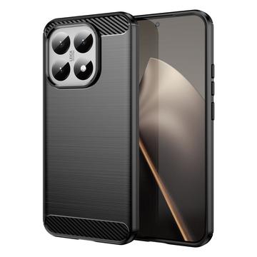 Xiaomi 15T Børstet TPU Cover - Karbonfiber - Sort