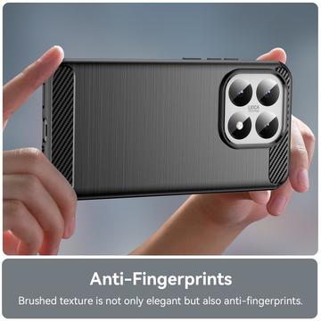 Xiaomi 15T Børstet TPU Cover - Karbonfiber - Sort