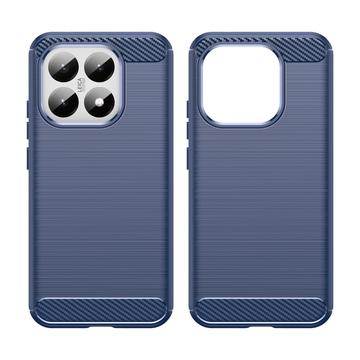 Xiaomi 15T Børstet TPU Cover - Karbonfiber - blå