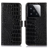 Xiaomi 15T Crocodile Series Læderpung med RFID - Sort