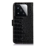 Xiaomi 15T Crocodile Series Læderpung med RFID - Sort