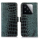 Xiaomi 15T Crocodile Series Læderpung med RFID - Grøn