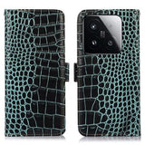Xiaomi 15T Crocodile Series Læderpung med RFID - Grøn