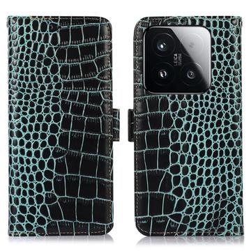 Xiaomi 15T Crocodile Series Læderpung med RFID - Grøn