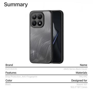 Xiaomi 15T Dux Ducis Aimo Hybrid Cover - Sort