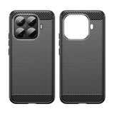 Xiaomi 15T Pro Børstet TPU Cover - Karbonfiber - Sort