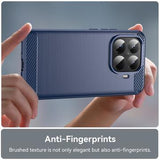 Xiaomi 15T Pro Børstet TPU Cover - Karbonfiber - blå