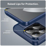 Xiaomi 15T Pro Børstet TPU Cover - Karbonfiber - blå