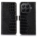 Xiaomi 15T Pro Crocodile Series Læderpung med RFID - Sort