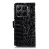 Xiaomi 15T Pro Crocodile Series Læderpung med RFID - Sort
