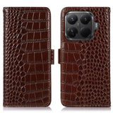 Xiaomi 15T Pro Crocodile Series Læderpung med RFID - Brun