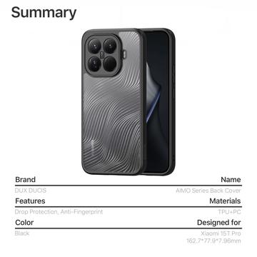 Xiaomi 15T Pro Dux Ducis Aimo Hybrid Cover - Sort