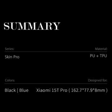 Xiaomi 15T Pro Dux Ducis Skin Pro Flip Cover - Blå