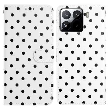 Xiaomi 15T Pro Pung Etui med Prikket Mønster - Hvid