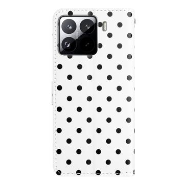 Xiaomi 15T Pro Pung Etui med Prikket Mønster - Hvid