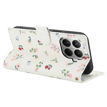 Xiaomi 15T Pro Rhombisk Blomsterpung - Roser