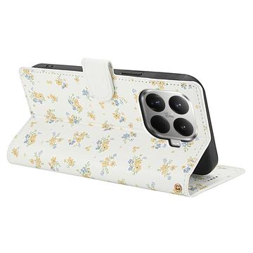 Xiaomi 15T Pro Rhombisk Blomsterpung - gule blomster